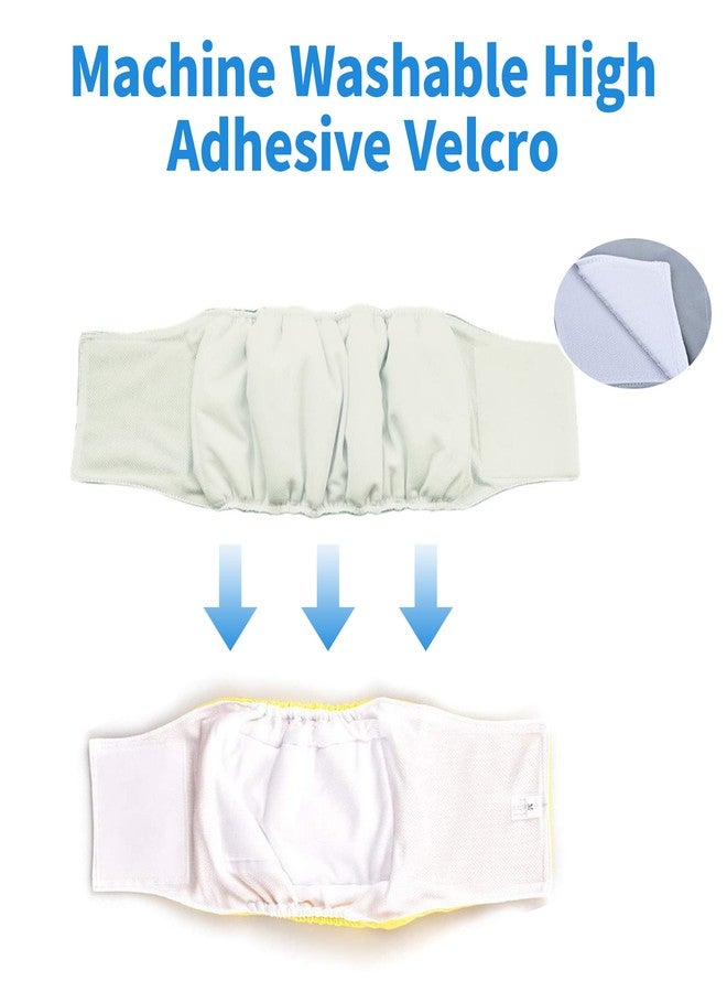 Qpets® 2 Pcs Pet Waterproof Breathable Reusable Dog Diaper for Male Dog Female Dog Absorbption Cotton Pad Comfort Reusable Doggy Diapers for Dog, Puppy(M,Recommended Waist 16''-20'') - Image 5